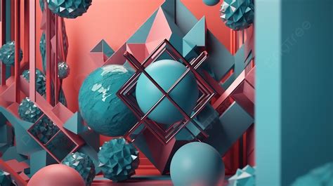 Abstract Geometric Shapes In A 3d Rendered Background, Render, 3d Render, 3d Geometric ...