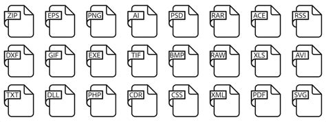 Premium Vector | Document file type format line