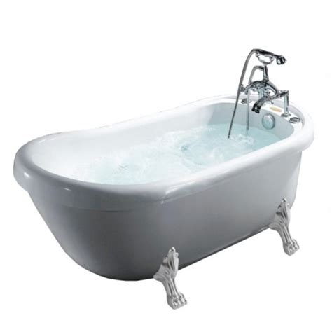 MESA 67 in. Freestanding Clawfoot Whirlpool Bathtub with Faucet in ...