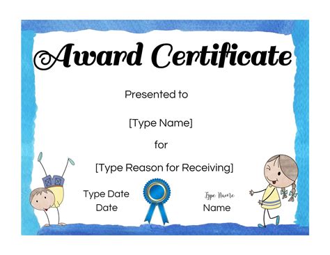 Kid Certificate Templates Free Printable