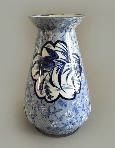 Burleigh Ware Blue and White Vase