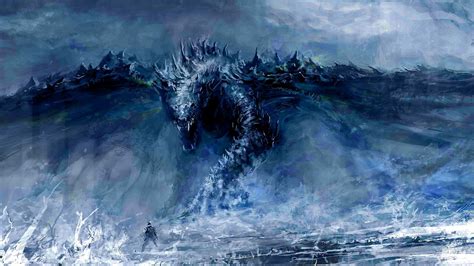 Blue dragon illustration, dragon, fantasy art, artwork, blue HD ...