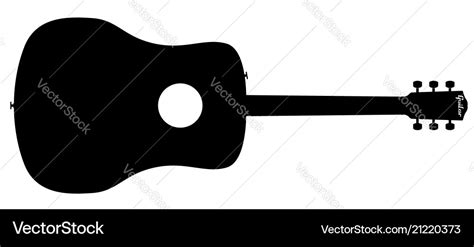 Acoustic guitar silhouette Royalty Free Vector Image