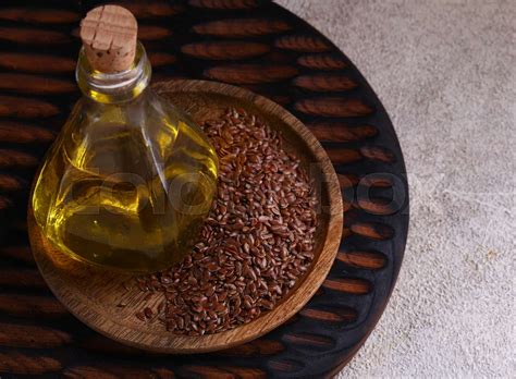 natural linseed oil for healthy food | Stock image | Colourbox