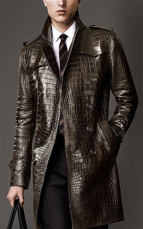 crocodile leather coat for men | Trench coat men, Leather jacket men, Mens leather coats