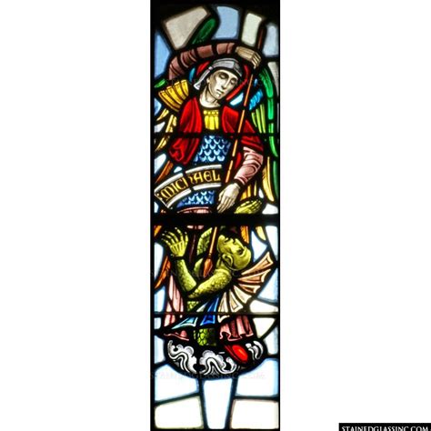 "Saint Michael the Archangel" Religious Stained Glass Window