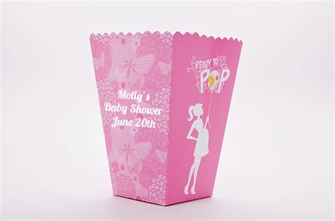 She's Ready To Pop Pink - Personalized Baby Shower Popcorn Boxes