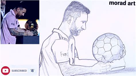 Drawing of Lionel Messi with the eighth Ballon d'Or | Inter Miami ...