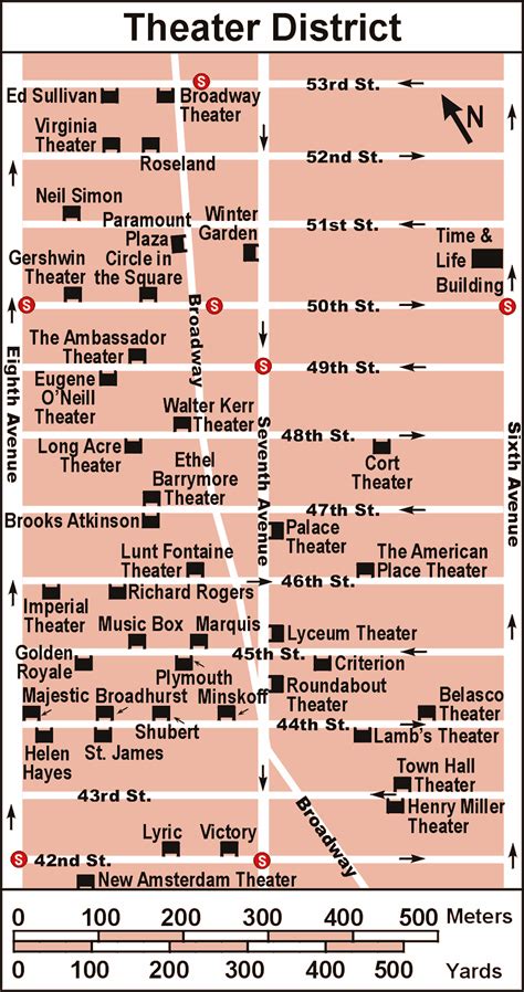 Maps & Broadway Theater Locations - Theater Pizzazz