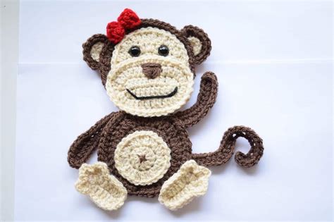 Free crochet Monkey applique pattern - Passionate Crafter