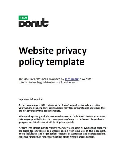 50 Best Privacy Policy Templates [with GDPR] - TemplateArchive