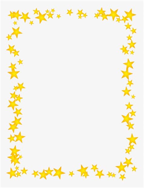 Download Gold Stars Scattered Border Borders For Paper, Borders - Star ...