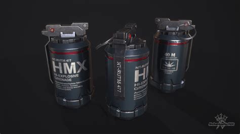 HMX Hi-Explosive Grenade | CGTrader