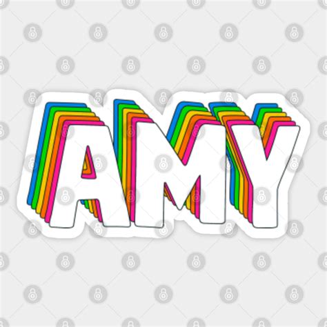 Hello My Name Is Amy Rainbow Name Tag - Amy - Sticker | TeePublic