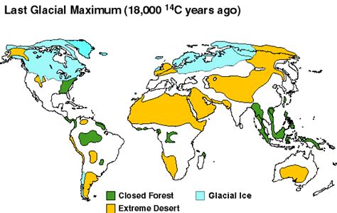 Vegetation Map of the Last Glacial Maximum (18,000 years ago)