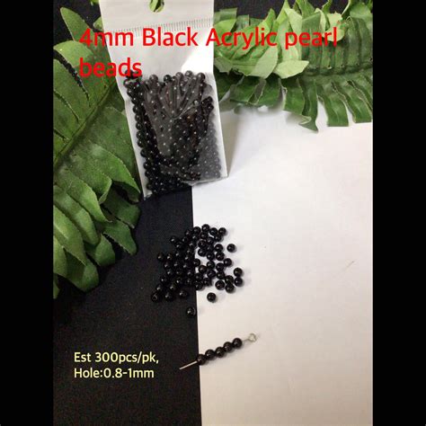 4mm Black Acrylic pearl beads (est 300pcs) - CraftEZOnline | Arts And Crafts Store