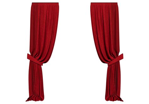 curtains red classical blackout in PNG isolated on transparent background. with a 3D image ...