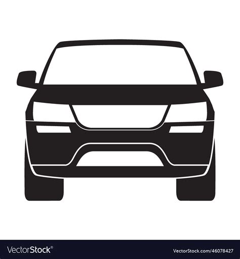 Black 4wd suv front icon Royalty Free Vector Image