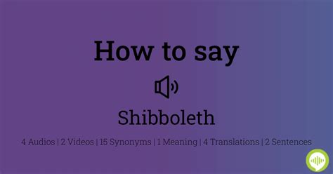 How to pronounce shibboleth | HowToPronounce.com