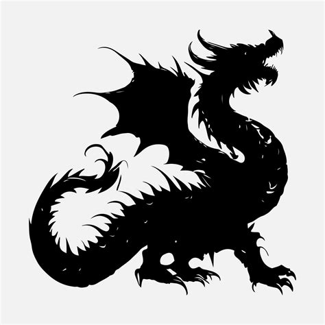 black dragon vector silhouette 24480315 Vector Art at Vecteezy