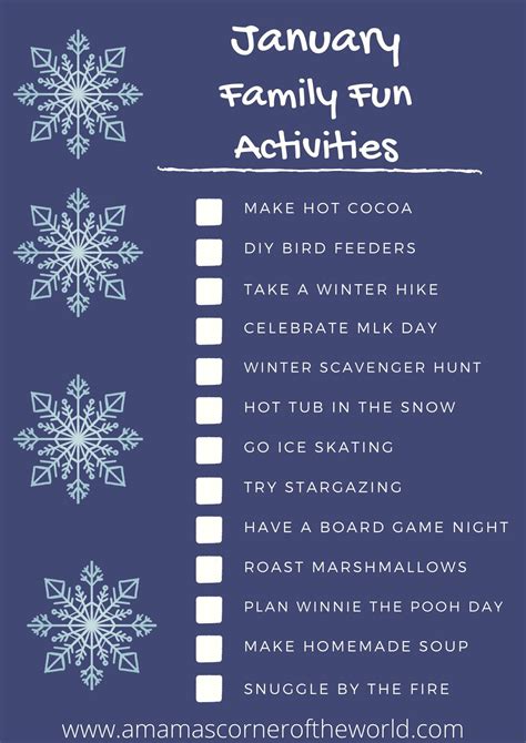 January Bucket List: 13 Family Fun Activities for January ~ A Mama's ...