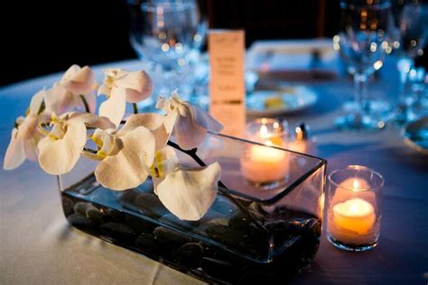 Modern White Orchid Centerpiece