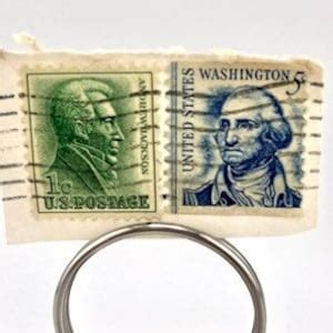 RARE Andrew Jackson 1 Cent Stamp and George Washington Blue 5 Cent ...