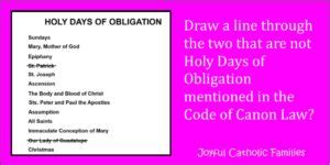 catholic holy days of obligation 2023