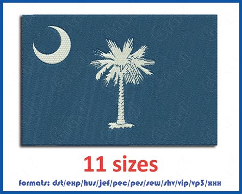 South Carolina flag Embroidery Machines Design Instant | Etsy | Machine ...