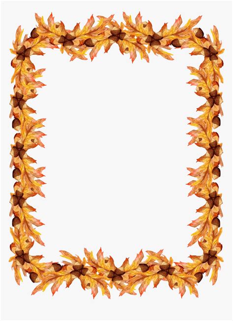 Autumn Border Designs Png Background - Fall Border Clip Art, Transparent Png - kindpng