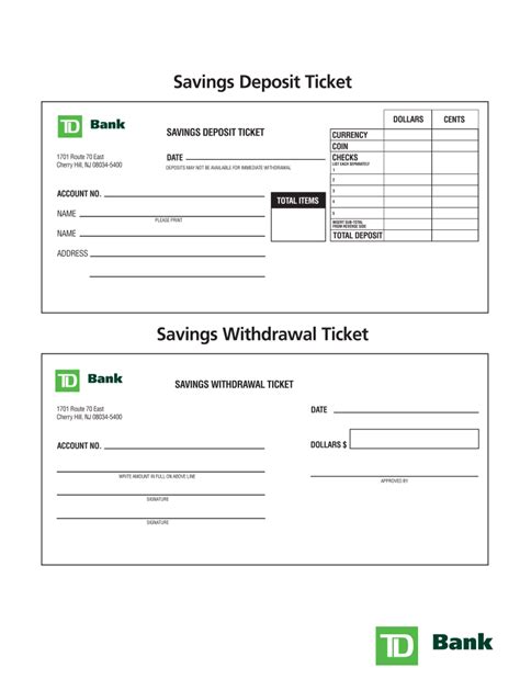 Td Bank Checking Deposit Slip - Fill Online, Printable, Fillable, Blank | pdfFiller