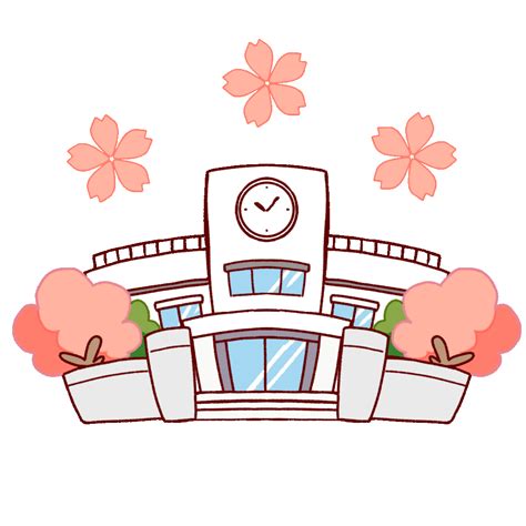 Animated Illustration of a School Building | UGOKAWA