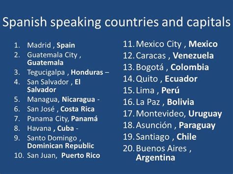 spanish speaking countries and their capitals - Yahoo Image Search ...