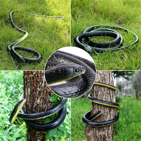 FAGINEY 1Pcs 130cm Long Realistic Soft Rubber Snake Garden Props Funny ...