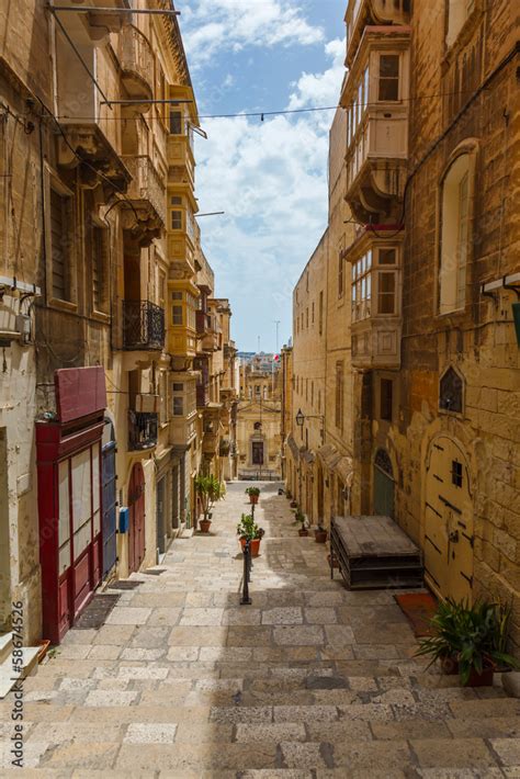 Maltese architecture in Valletta, Malta Stock Photo | Adobe Stock