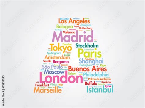 Travel world vector concept cities alphabet - letter A Stock Vector ...