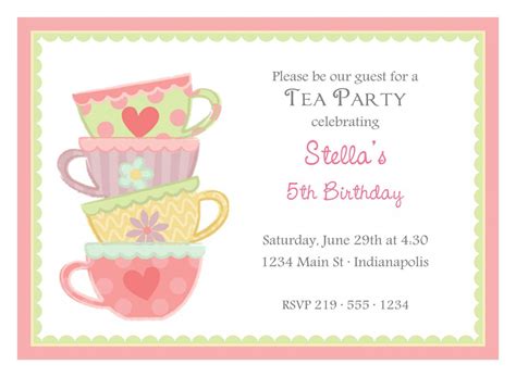 Free Printable Girls Tea Party Invitations - Invitation Design Blog