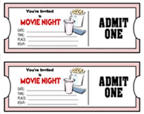 Free Printable Movie Ticket Invitation Templates – Telegraph