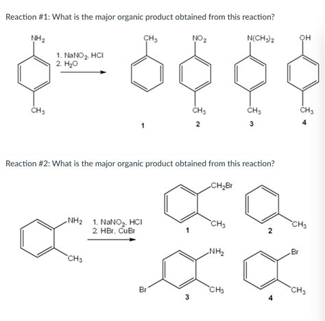 Solved Reaction #1: What is the major organic product | Chegg.com