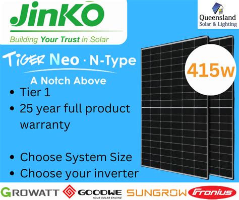 Jinko 415w Tiger N-Type Solar Panels System Packages - Queensland Solar ...