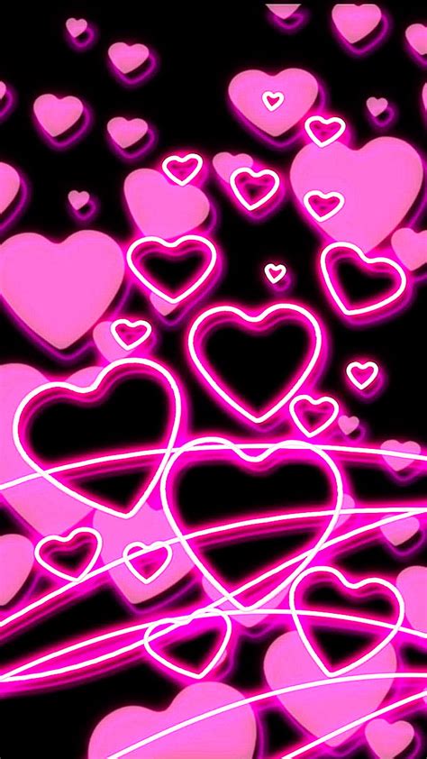 720P free download | Neon hearts, black, heart, logo, love, miss, pink ...