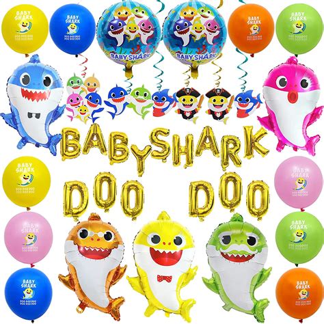 Baby Shark Doo Doo Party Decorations, Ocean Theme Birthday Party Include Baby Shark Family & Doo ...