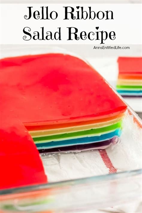 Ribbon Salad Recipe | Jello ribbon salad recipe, Ribbon salad recipe, Rainbow jello recipe