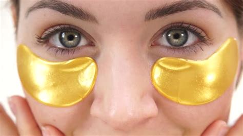 Woman Gold Patches Under Eyes , Stock Footage | VideoHive