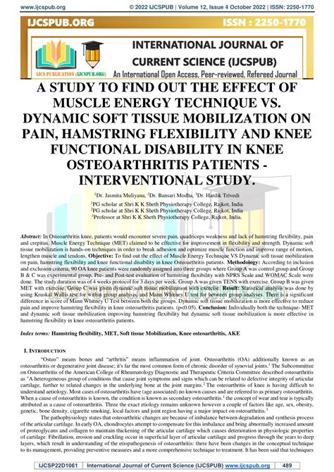 (PDF) A STUDY TO FIND OUT THE EFFECT OF MUSCLE ENERGY TECHNIQUE VS ...