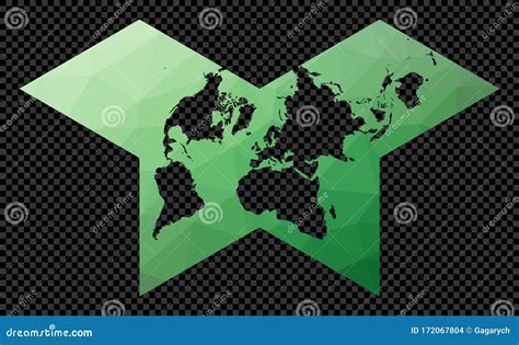 World Map. Polyhedral Butterfly Projection. Vector Illustration | CartoonDealer.com #172067804