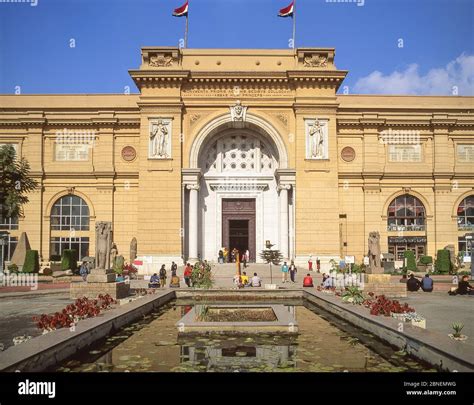 Entrance to The Museum of Egyptian Antiquities (Egyptian Museum), Tahrir Square, Cairo, Republic ...