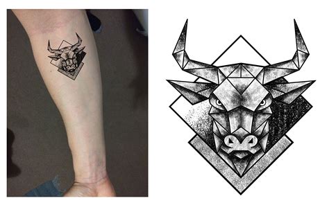 Taurus Bull Geometric Dotwork Tattoo Design. Designer: Andrija Protic | Taurus tattoos ...