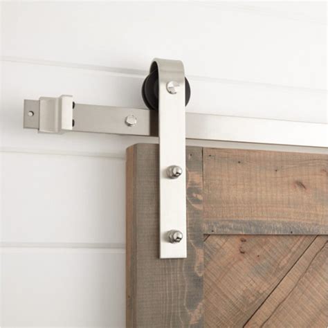 Homacer Stainless Brushed Nickel Steel Standard Single Barn Door Hardware Kit & Reviews | Wayfair