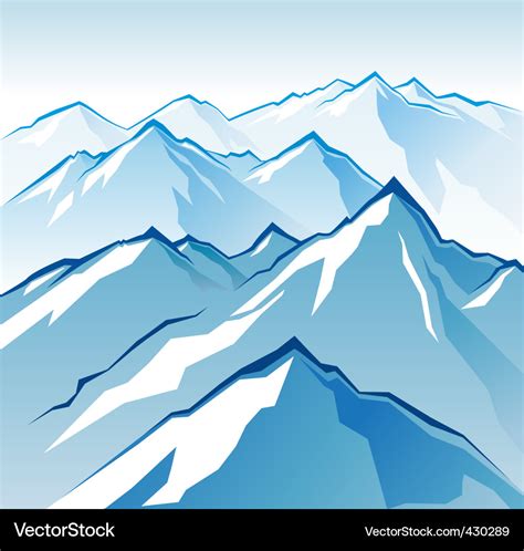 Icy mountains Royalty Free Vector Image - VectorStock